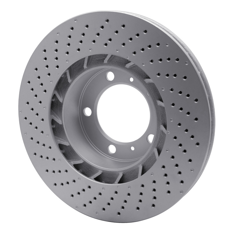 Porsche 718 Cayman Brake Rotor (1) - Right Front - R1 Concepts - GEOSPEC Coated, Drilled - `09-`23